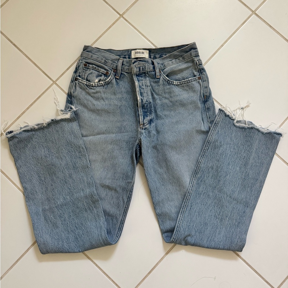 Agolde Women's Light Blue Distressed Jeans